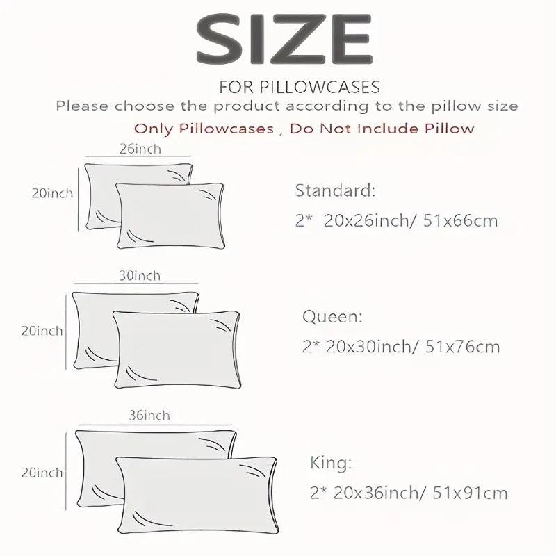 Pillowcases Set of 2(20"*26"), Ultra-Soft Microfiber Pillow Covers, Fade-Resistant & Hypoallergenic, Envelope Closure Design