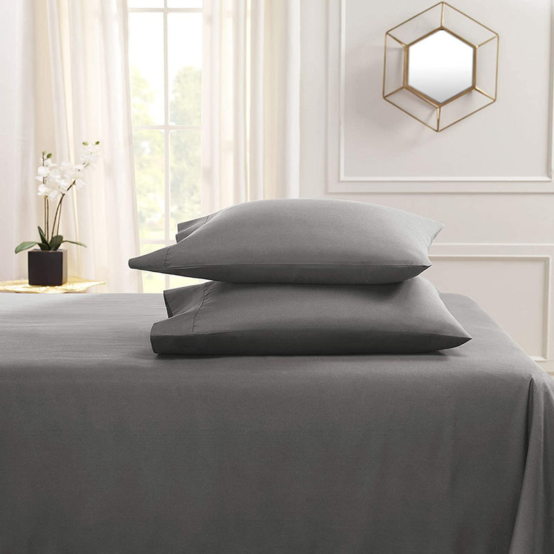 Alansma 400 Thread Count Cotton King Pillowcases - Set of 4, Dark Gray  – Pillow Inserts Not Included