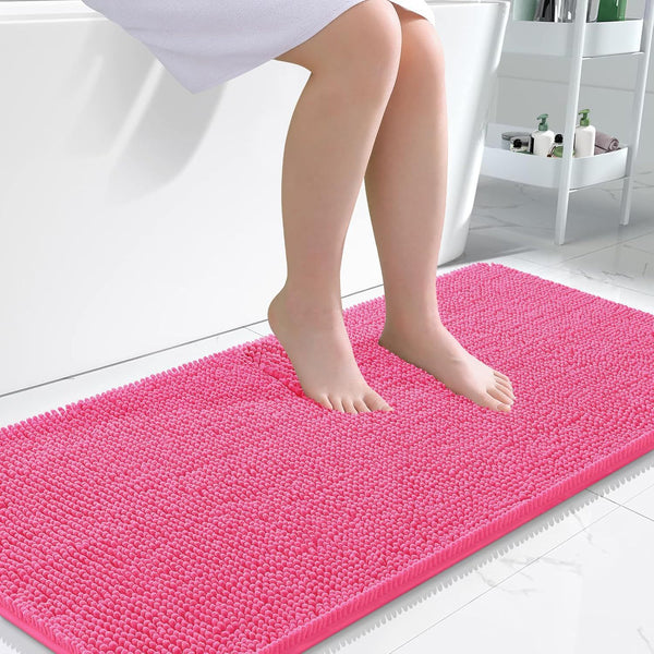 Bathroom Rugs, Extra Soft Absorbent Chenille Bath Rugs, Rubber Backing Quick Dry, Machine Washable Bath Mats for Bathroom Floor, Tub and Shower, Home Decor Accessories