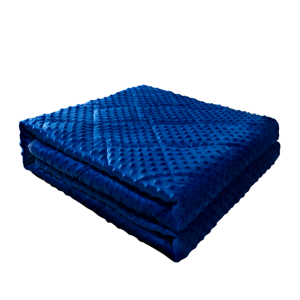 ALANSMA Weighted Blankets Adult 15 lbs Blue,  Heavy Blanket, Premium Cotton with Natural Glass Beads for All Season