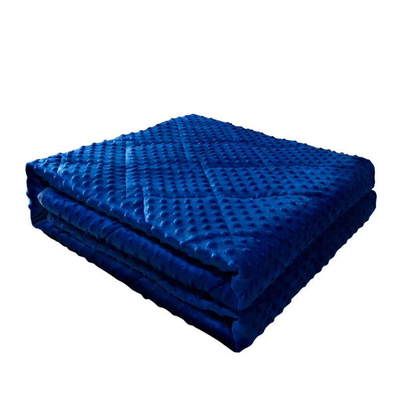 ALANSMA Weighted Blankets Adult 15 lbs Blue,  Heavy Blanket, Premium Cotton with Natural Glass Beads for All Season